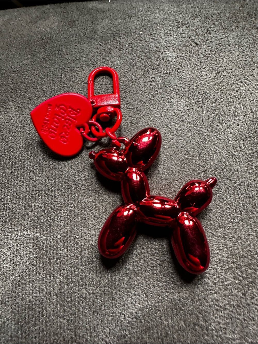 Red Balloon Dog Keychain Card Holder